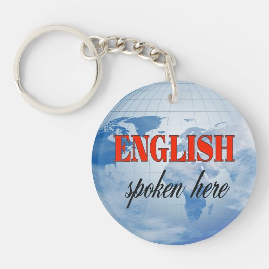 Engels gesproken hier troebele aarde sleutelhanger (Voorkant)