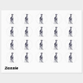 Engels Greyhound Breed Ronde Sticker (Vel)