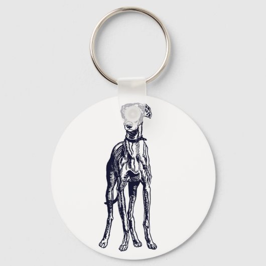 Engels Greyhound Breed Sleutelhanger (Voorkant)