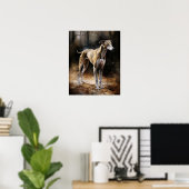 Engels Greyhound Dog Art Print Poster (Thuiskantoor)