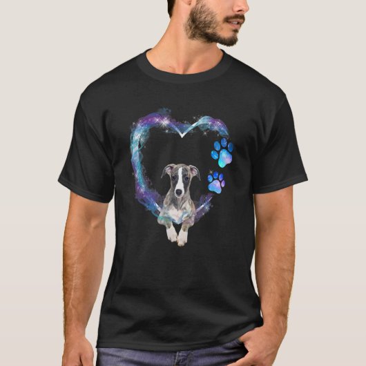 Engels Greyhound Dog in Heart T-shirt (Voorkant)