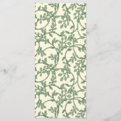 Engels Groen Ivy Pattern Wedding Menu (Achterkant)