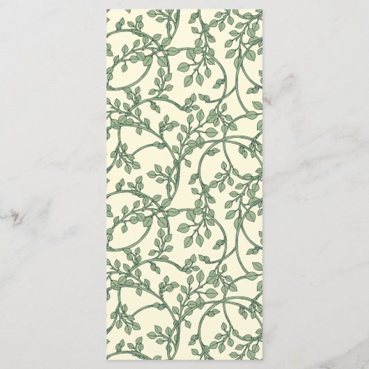  Engels Groen Ivy Pattern Wedding Menu (Achterkant)