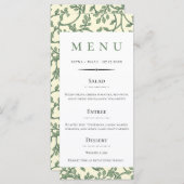 Engels Groen Ivy Pattern Wedding Menu (Voorkant / Achterkant)