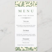  Engels Groen Ivy Pattern Wedding Menu (Voorkant)