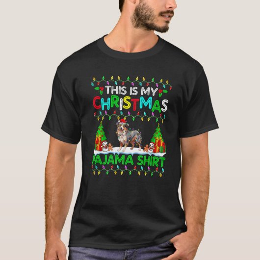 Engels Herder Kerst Kerstmis Pyjama Shirt Hond L (Voorkant)