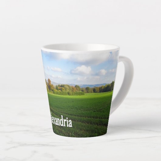 Engels Herfst Landschap - Klein gepersonaliseerd Latte Mok (Rechterhoek)