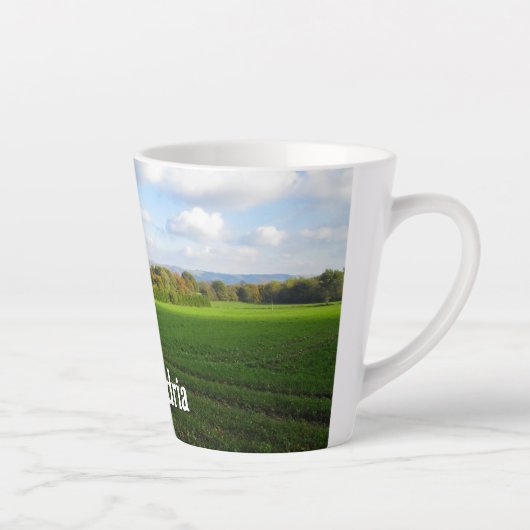 Engels Herfst Landschap - Klein gepersonaliseerd Latte Mok (Rechts)