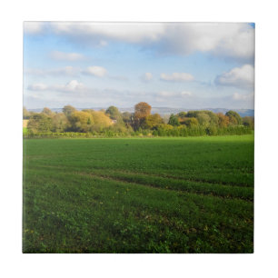 Engels Herfst Platteland - gepersonaliseerde keram Tegeltje