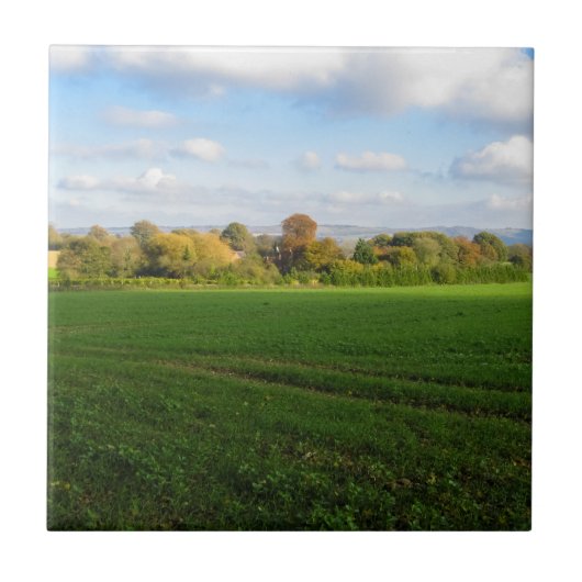 Engels Herfst Platteland - gepersonaliseerde keram Tegeltje (Voorkant)