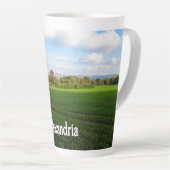 Engels herfst platteland - groot gepersonaliseerd latte mok (Rechterhoek)