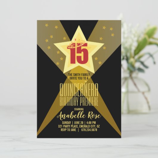 ENGELS hollywood star QUINCEAÑERA filmnacht Kaart (Staand voorkant)