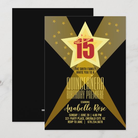 ENGELS hollywood star QUINCEAÑERA filmnacht Kaart (Voorkant / Achterkant)