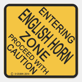 Engels Horn Zone invoeren Vierkante Sticker