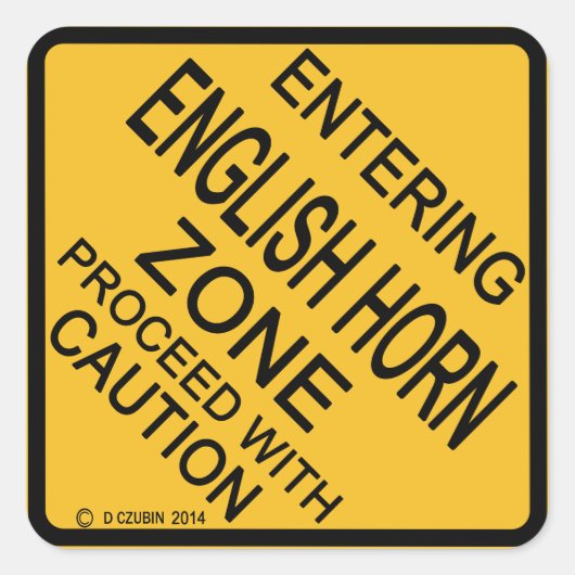 Engels Horn Zone invoeren Vierkante Sticker (Voorkant)