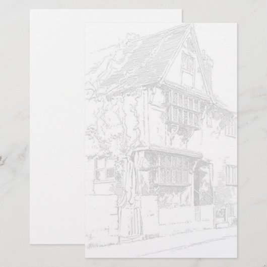 Engels huis briefpapier (Voorkant / Achterkant)