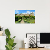 Engels huis met bloementuin poster (Thuiskantoor)