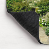 Engels huis met bloementuinmousepad muismat (Hoek)