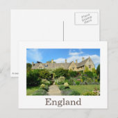Engels huis met bloemtuin briefkaart (Voorkant / Achterkant)