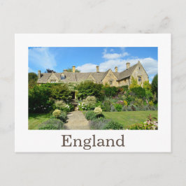 Engels huis met bloemtuin briefkaart