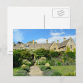 Engels huis met briefkaart van bloementuin (Voorkant / Achterkant)