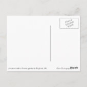 Engels huis met briefkaart van bloementuin (Achterkant)