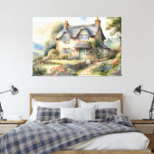Engels huisje huis canvas afdruk (Insitu (Slaapkamer))