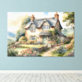 Engels huisje huis canvas afdruk (Insitu (Houten vloer))