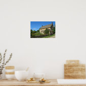 Engels huisje met tuinposter poster (Keuken)