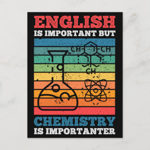Engels is belangrijk maar chemie is belangrijk briefkaart