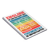 Engels is belangrijk maar chemie is belangrijk notitieboek (Rechterzijde)