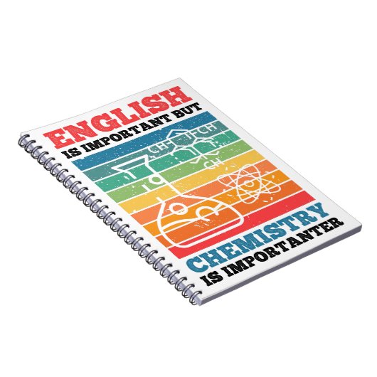 Engels is belangrijk maar chemie is belangrijk notitieboek (Rechterzijde)