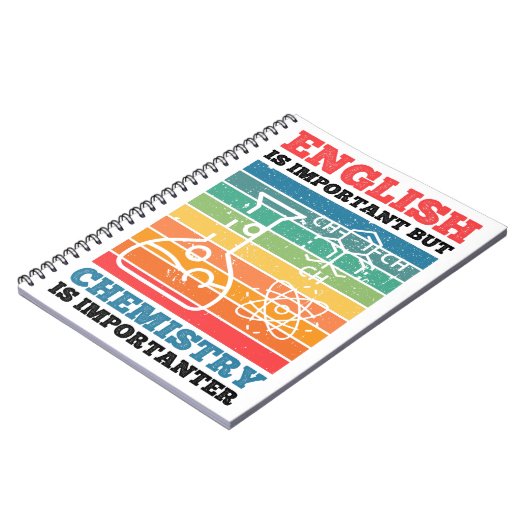 Engels is belangrijk maar chemie is belangrijk notitieboek (Linkerzijde)