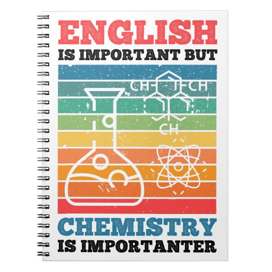 Engels is belangrijk maar chemie is belangrijk notitieboek (Voorkant)