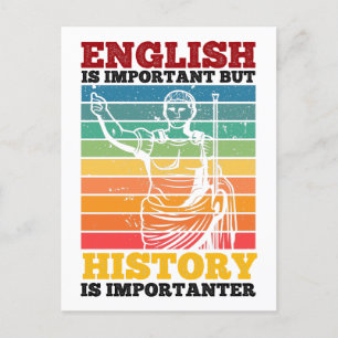 Engels is belangrijk maar geschiedenis is belangri briefkaart