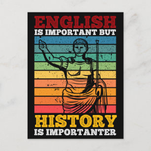 Engels is belangrijk maar geschiedenis is belangri briefkaart