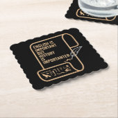 Engels is belangrijk maar geschiedenis is belangri kartonnen onderzetters (Gebogen)