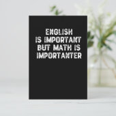 Engels is belangrijk maar Wiskunde is belangrijk - Bedankkaart (Staand voorkant)