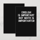 Engels is belangrijk maar Wiskunde is belangrijk - Bedankkaart (Voorkant / Achterkant)