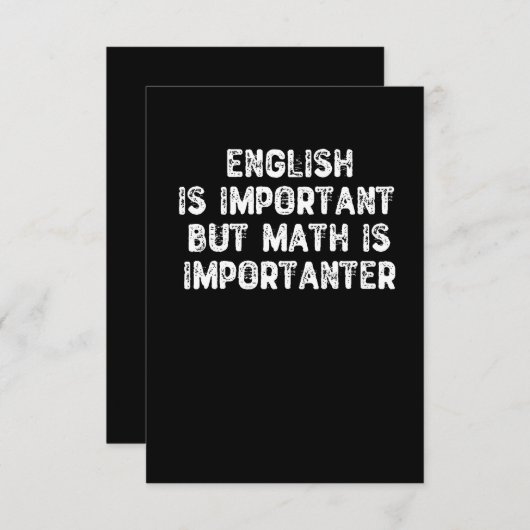 Engels is belangrijk maar Wiskunde is belangrijk - Bedankkaart (Voorkant / Achterkant)