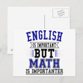 Engels is belangrijk maar Wiskunde is belangrijk Briefkaart (Voorkant / Achterkant)