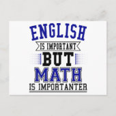 Engels is belangrijk maar Wiskunde is belangrijk Briefkaart (Voorkant)