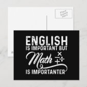 Engels is belangrijk maar Wiskunde is belangrijk Briefkaart (Voorkant / Achterkant)