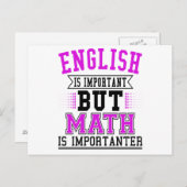 Engels is belangrijk maar Wiskunde is belangrijk Briefkaart (Voorkant / Achterkant)