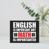 Engels is belangrijk maar Wiskunde is belangrijk Briefkaart (Staand voorkant)