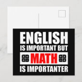 Engels is belangrijk maar Wiskunde is belangrijk Briefkaart (Voorkant / Achterkant)