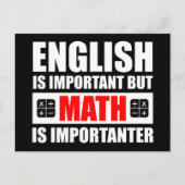 Engels is belangrijk maar Wiskunde is belangrijk Briefkaart (Voorkant)