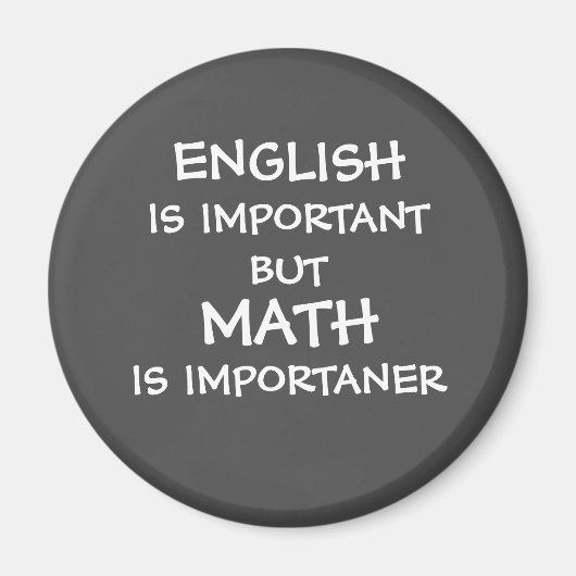 Engels is belangrijk, maar wiskunde is belangrijk magneet (Voorkant)