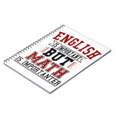Engels is belangrijk maar Wiskunde is belangrijk Notitieboek (Linkerzijde)