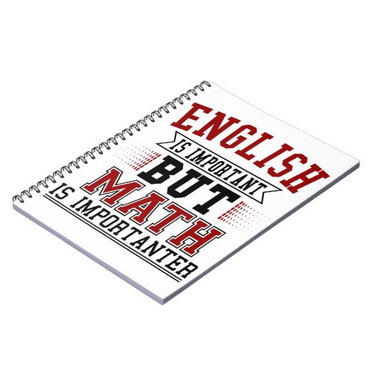 Engels is belangrijk maar Wiskunde is belangrijk Notitieboek (Linkerzijde)